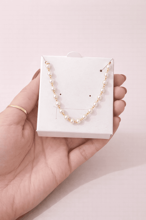 Colar Pérolas Delicadas Dourado