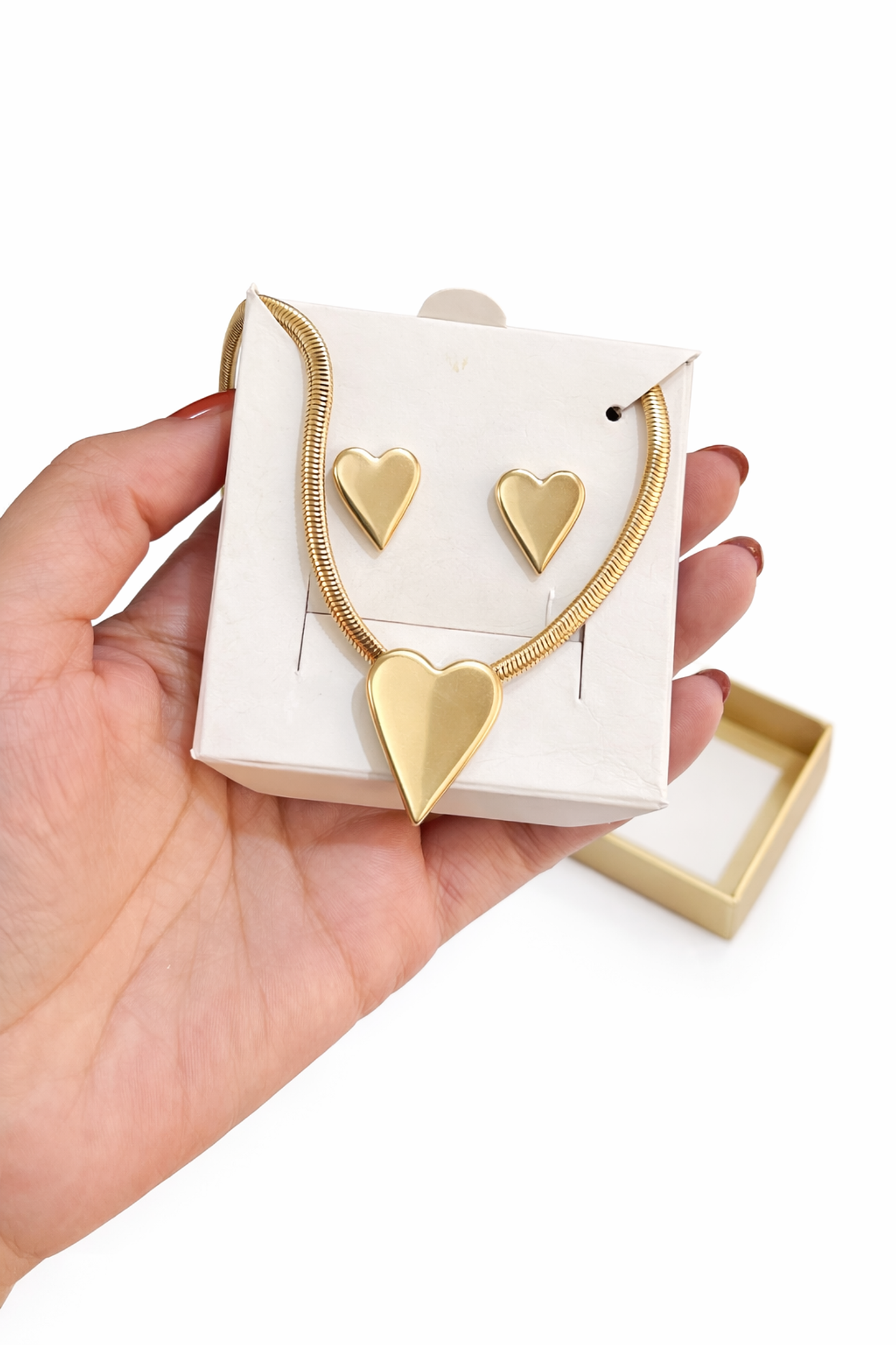 Conjunto Coração Malha Dourado 1