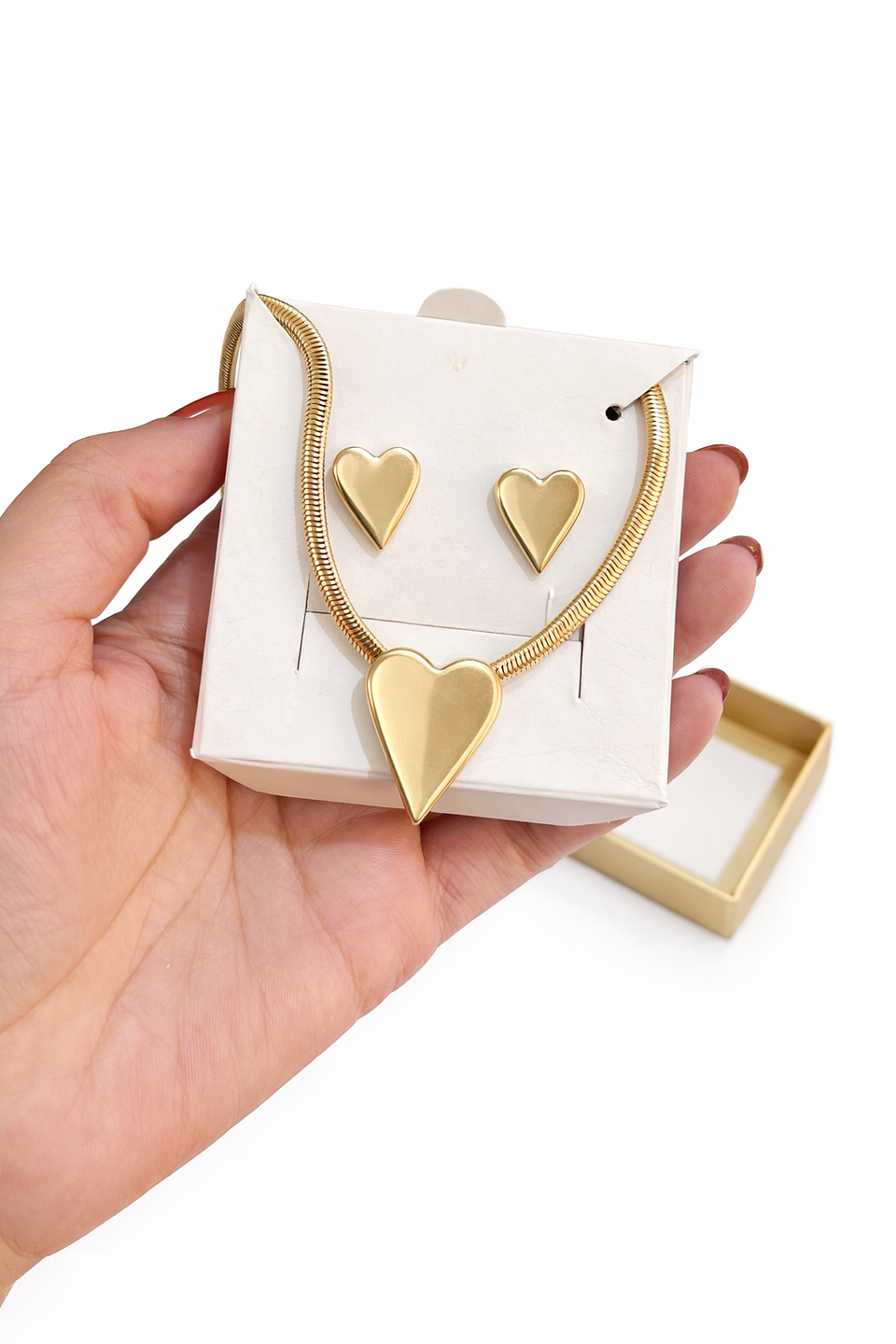 Conjunto Coração Malha Dourado 1