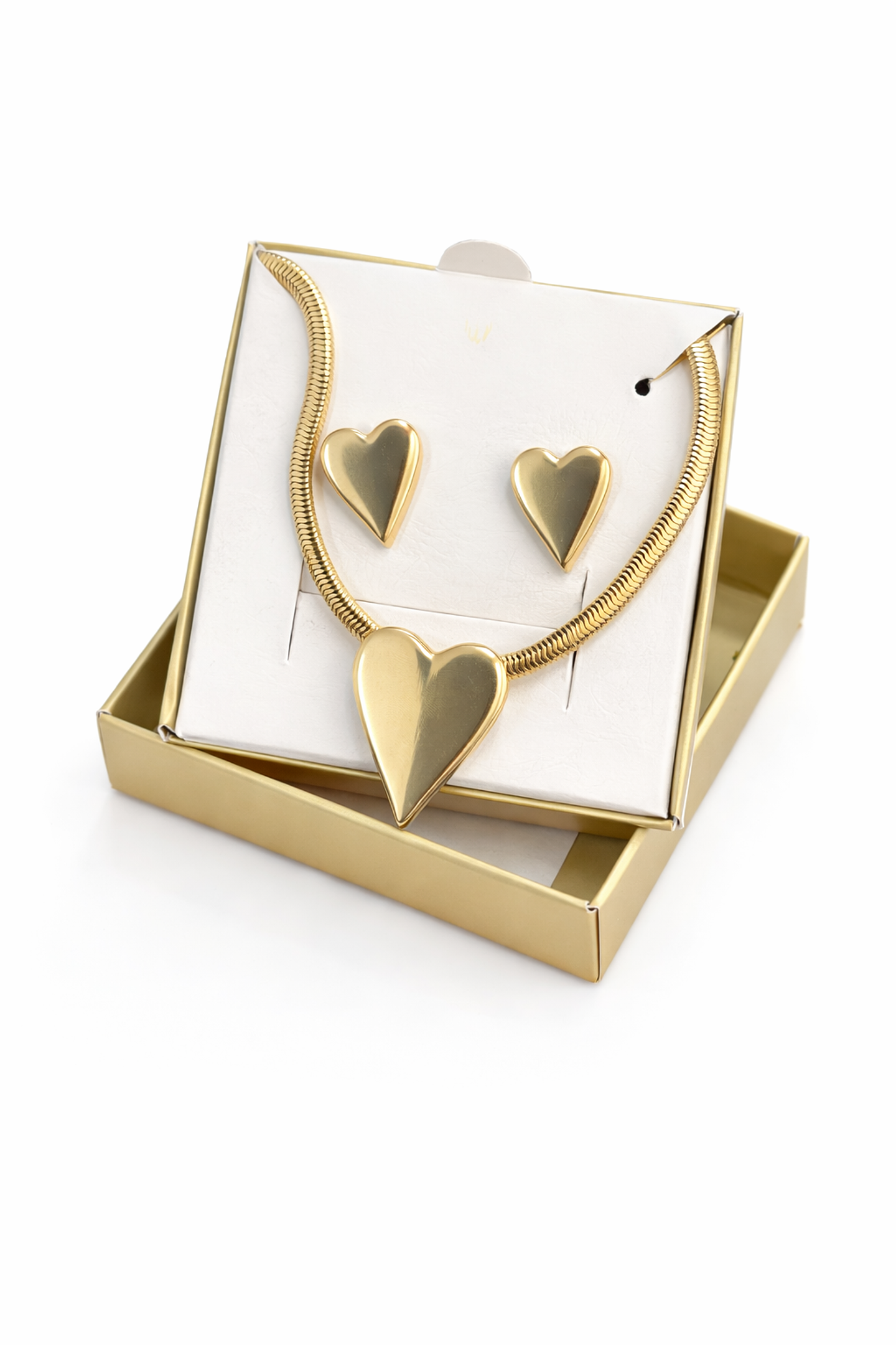 Conjunto Coração Malha Dourado 2