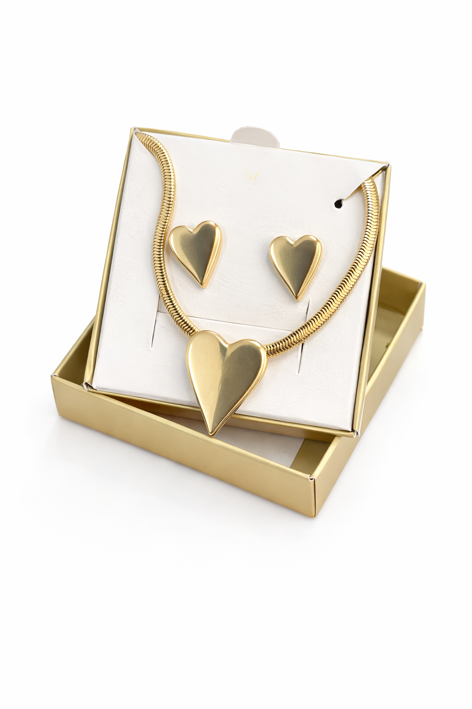 Conjunto Coração Malha Dourado 2