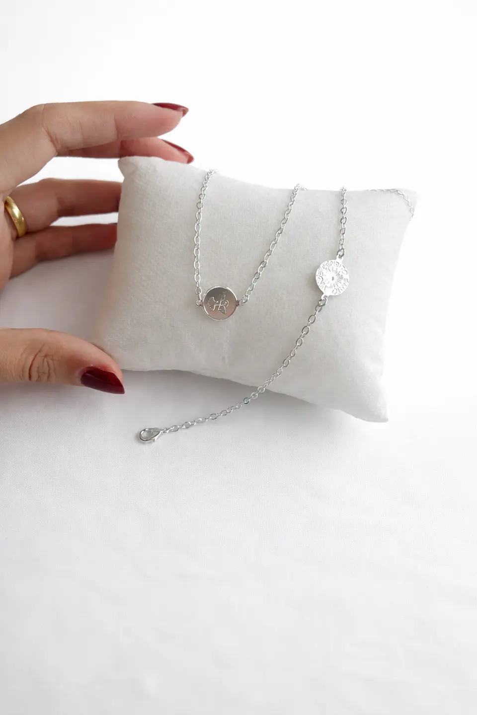 Pulseira Medalha Espírito Santo Dourada | Prata 3
