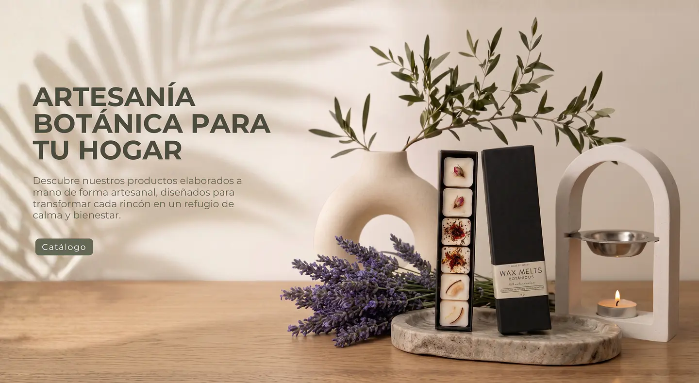 Artesanía <div><span style="color: rgb(75, 76, 63); font-family: "Inter Tight", sans-serif;">botánica para </span></div><div><span style="color: rgb(75, 76, 63); font-family: "Inter Tight", sans-serif;">tu hogar</span></div>