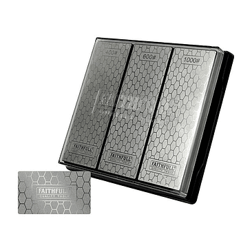 Conjunto de Pedras de Afiar Diamantadas 400 / 600 / 1000 – Faithfull (Diamond Sharpening Stone Set) 2