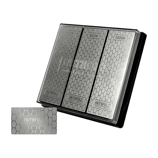Conjunto de Pedras de Afiar Diamantadas 400 / 600 / 1000 – Faithfull (Diamond Sharpening Stone Set) 2