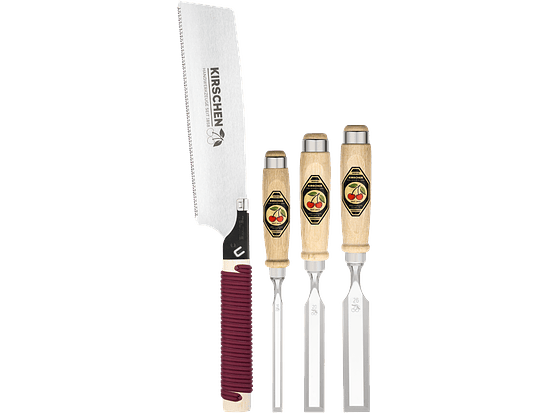 Conjunto de formões + serra japonesa em uma caixa | com cabo de carpa 1