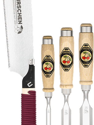 Conjunto de formões + serra japonesa em uma caixa | com cabo de carpa