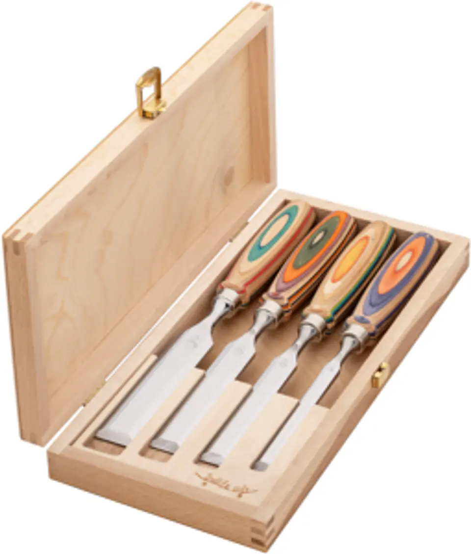 Conjunto de Formões W.I.N.A.C. “Woodworking Is Not a Crime” em Caixa de Madeira – Kirschen (Chisel Set – Special Edition) 2