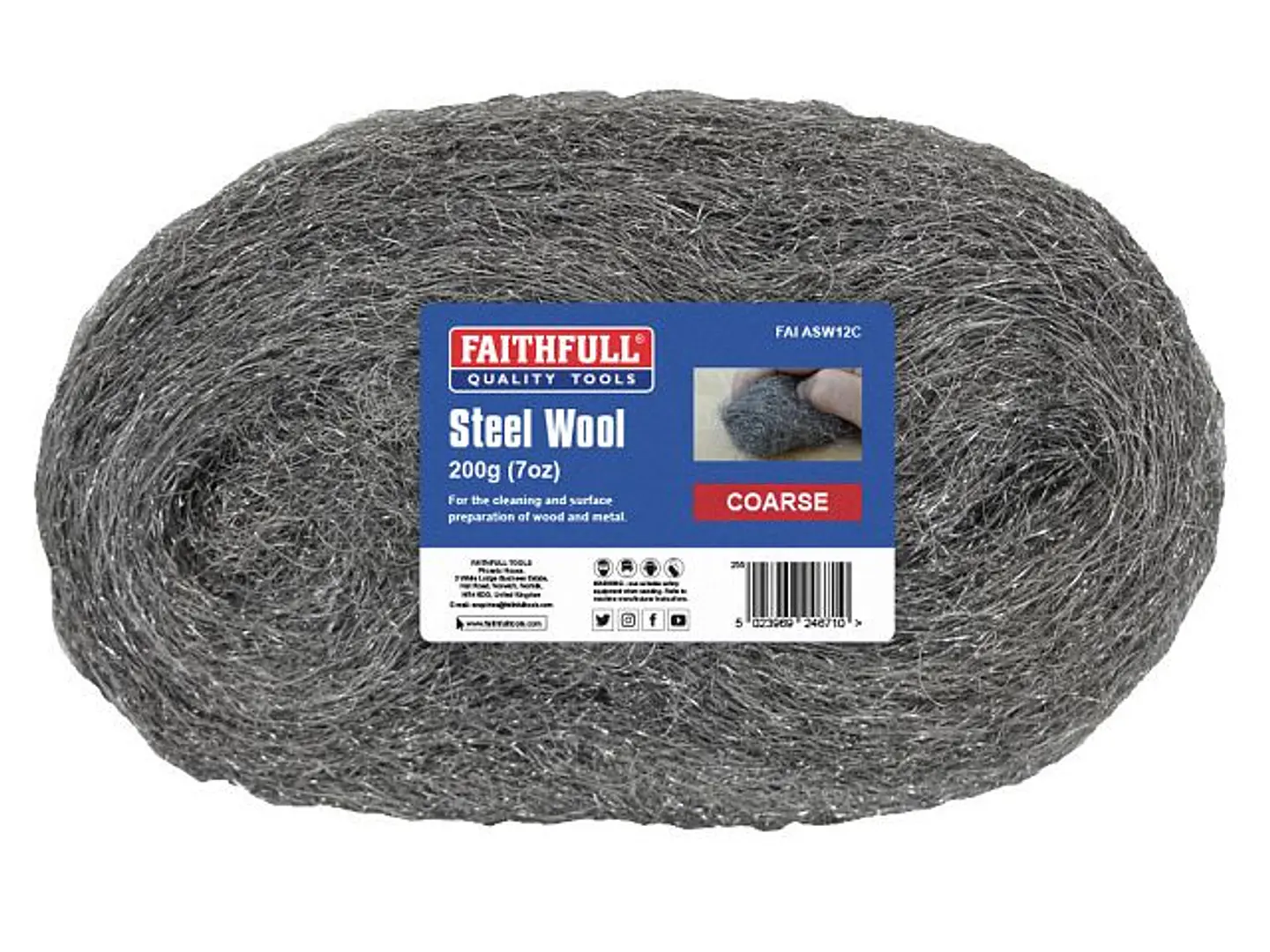 Lã de Aço Industrial para Acabamentos – Faithfull (Steel Wool) 2