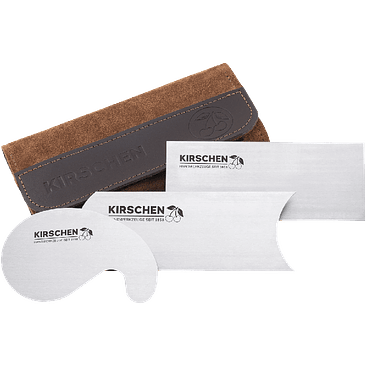 Conjunto de raspadores em estojo de couro 1