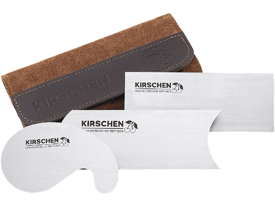 Conjunto de raspadores em estojo de couro 1