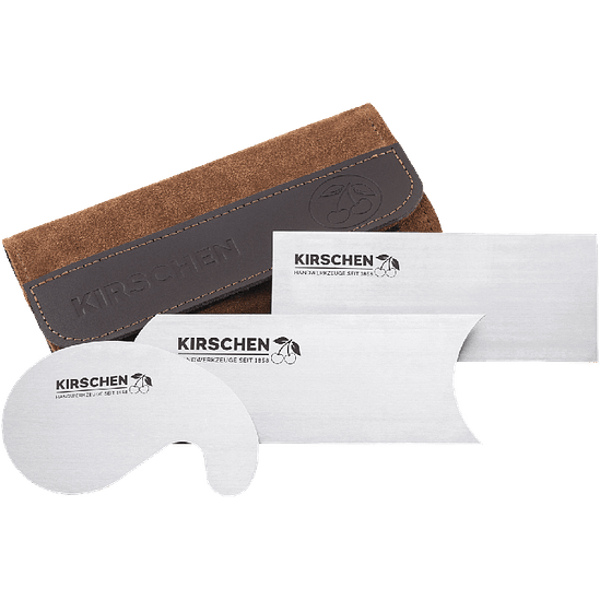 Conjunto de raspadores em estojo de couro 1