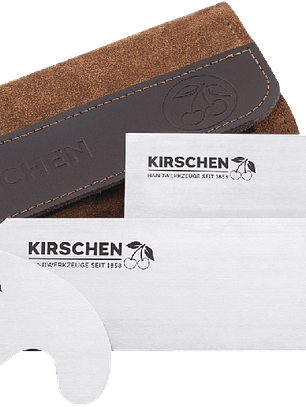 Conjunto de raspadores em estojo de couro