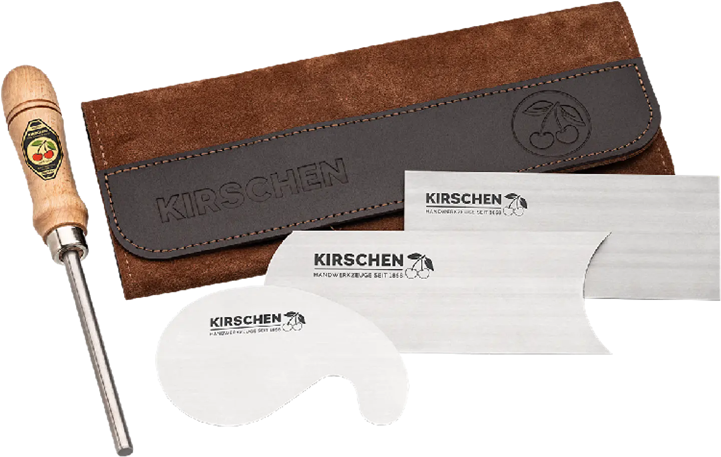 Conjunto de Raspadores de Madeira (4 Peças) com Brunidor – Kirschen (Card Scraper Set with Burnisher) 2