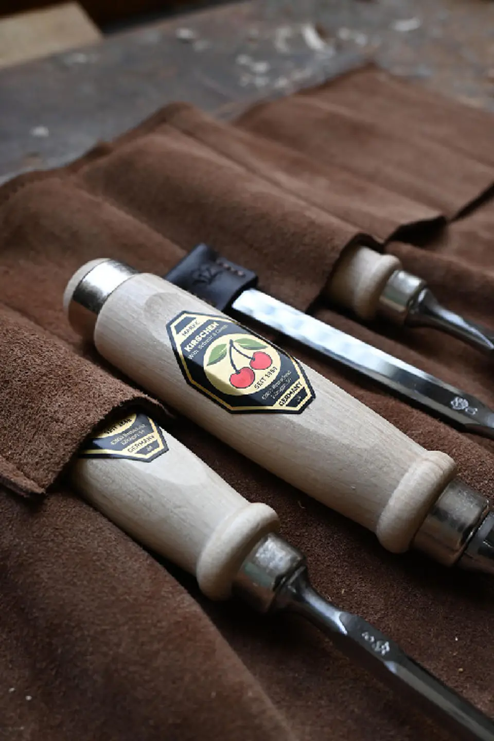 Conjunto de Formões em Bolsa de Couro Castanha – Kirschen (Chisel Set) 3