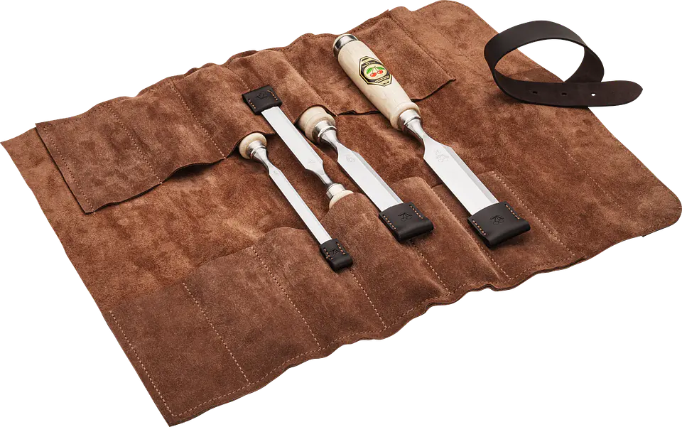Conjunto de Formões em Bolsa de Couro Castanha – Kirschen (Chisel Set) 2
