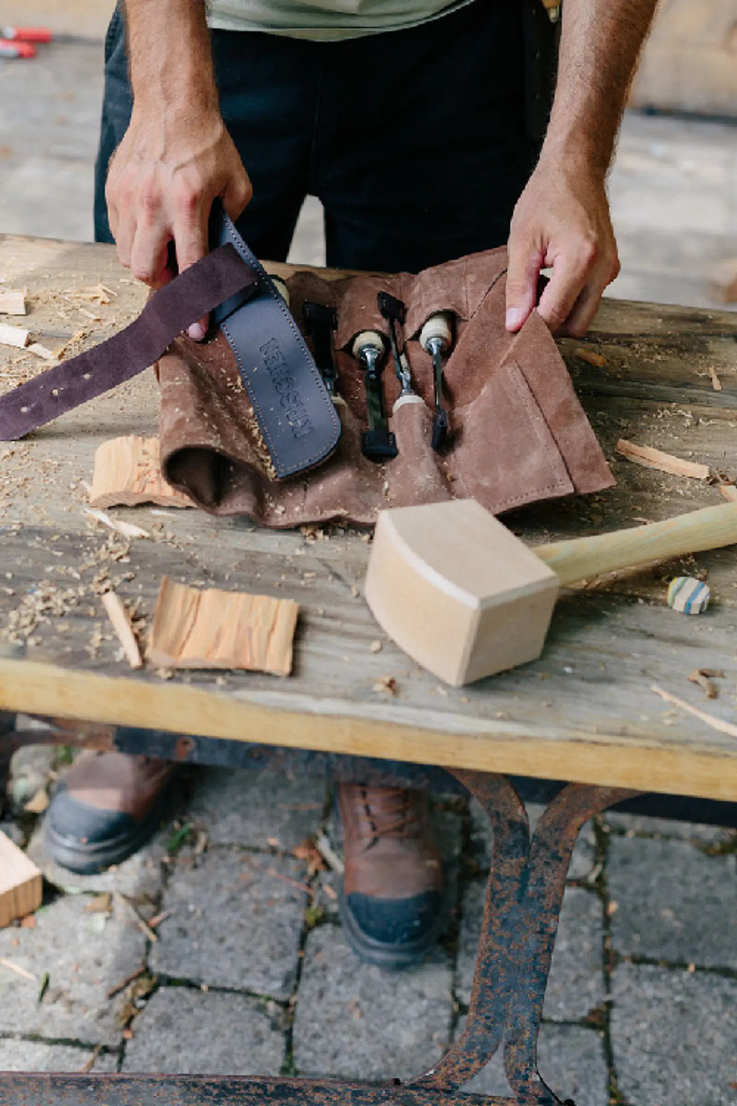 Conjunto de Formões em Bolsa de Couro Castanha – Kirschen (Chisel Set) 6