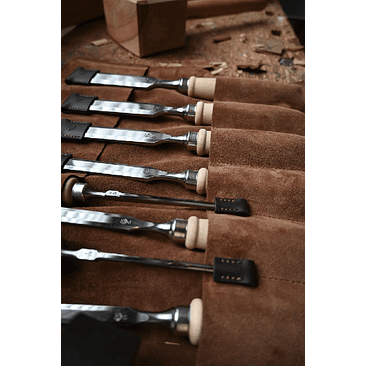 Conjunto de Formões em Bolsa de Couro Castanha – Kirschen (Chisel Set) 8