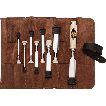 Conjunto de Formões em Bolsa de Couro Castanha – Kirschen (Chisel Set) 9