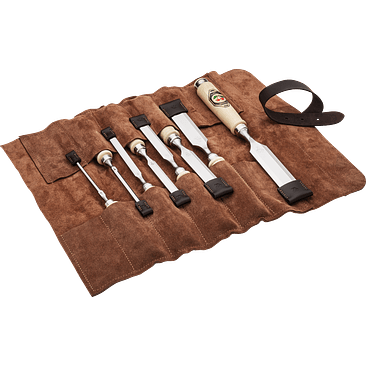 Conjunto de Formões em Bolsa de Couro Castanha – Kirschen (Chisel Set) 10