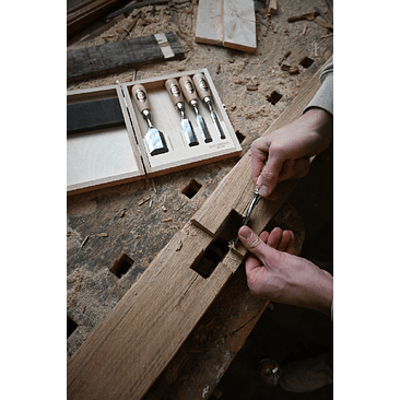 Conjunto de Formões Curtos em Caixa de Madeira (5 Peças) – Kirschen (Short Chisel Set) 3