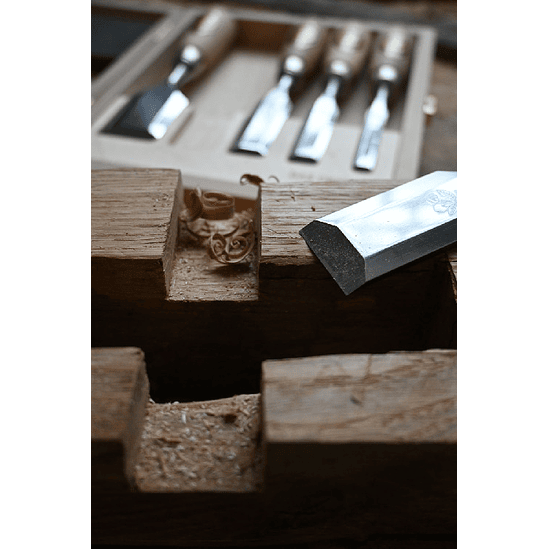 Conjunto de Formões Curtos em Caixa de Madeira (5 Peças) – Kirschen (Short Chisel Set) 4