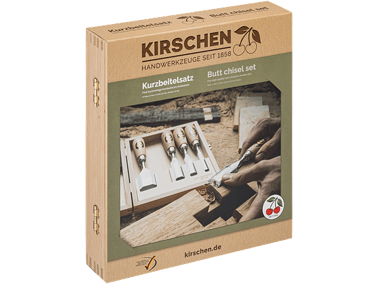 Conjunto de formões curtos em caixa de madeira 5