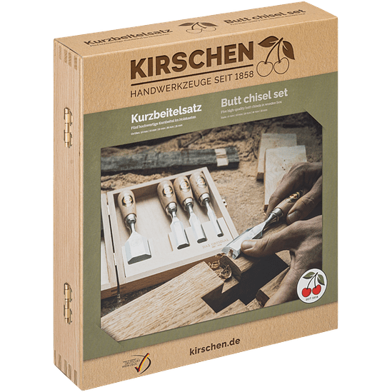 Conjunto de Formões Curtos em Caixa de Madeira (5 Peças) – Kirschen (Short Chisel Set) 6