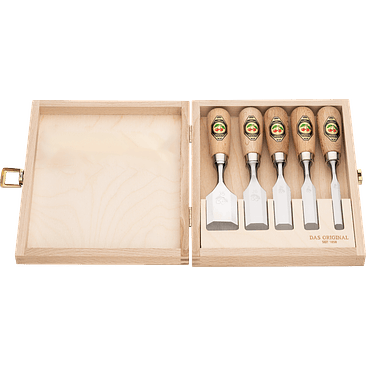 Conjunto de Formões Curtos em Caixa de Madeira (5 Peças) – Kirschen (Short Chisel Set) 7