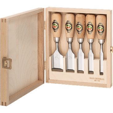 Conjunto de Formões Curtos em Caixa de Madeira (5 Peças) – Kirschen (Short Chisel Set) 2