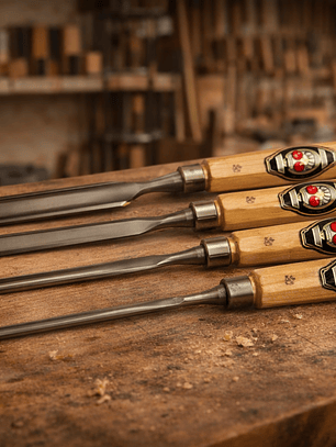 Formão com cabo de madeira de carpa octogonal