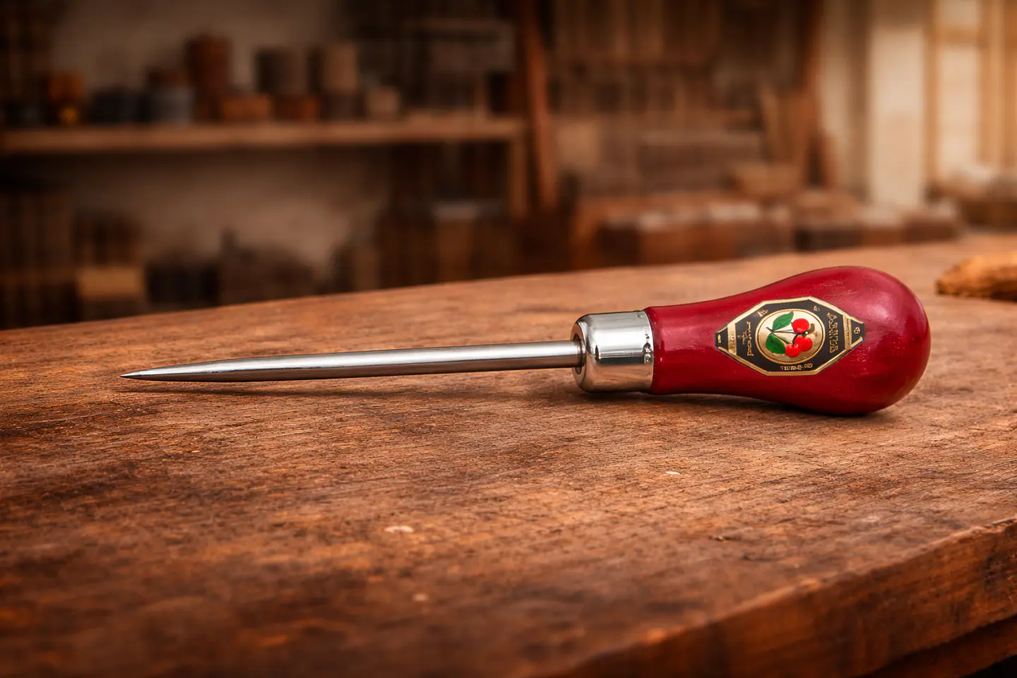 Marking Punch with Wooden Handle – Kirschen (Bradawl) 1