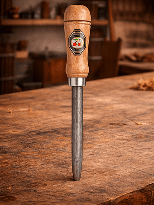 Virador de aço com cabo de madeira - triangular Kirschen