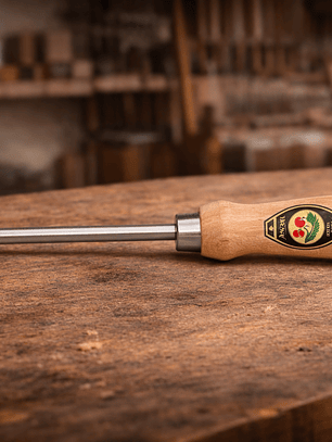 Virador de aço com cabo de madeira - redondo Kirschen