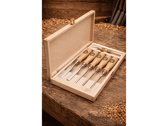 Conjunto de cinzéis para juntas de cauda de andorinha, 6 peças | com cabo de faia 1