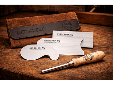 Conjunto de raspadores em estojo de couro + afiador Kirschen 1