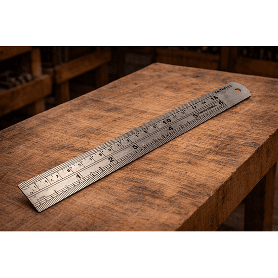 Régua de Medição em Aço com Escalas Métricas e Imperiais – Faithfull (Steel Rule Metric & Imperial) 1
