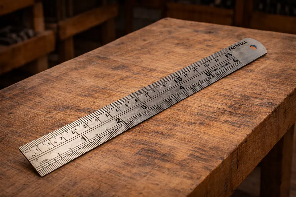 Régua de Medição em Aço com Escalas Métricas e Imperiais – Faithfull (Steel Rule Metric & Imperial) 1
