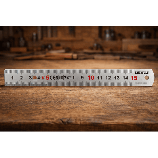 Régua de Medição em Aço Inoxidável – Faithfull (Matt Silver Steel Rule) 1