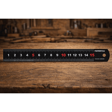 Régua de Medição em Aço Inoxidável – Faithfull (Matt Black Steel Rule) 1