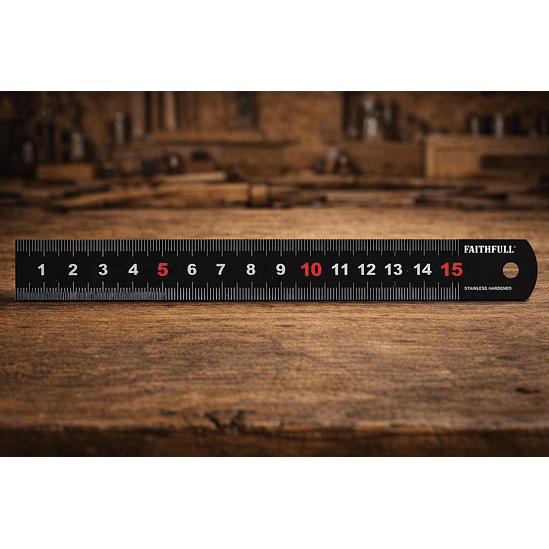 Régua de Medição em Aço Inoxidável – Faithfull (Matt Black Steel Rule) 1