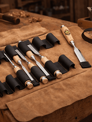 Conjunto de Formões em Bolsa de Couro (6 Peças) – Kirschen (Chisel Set)