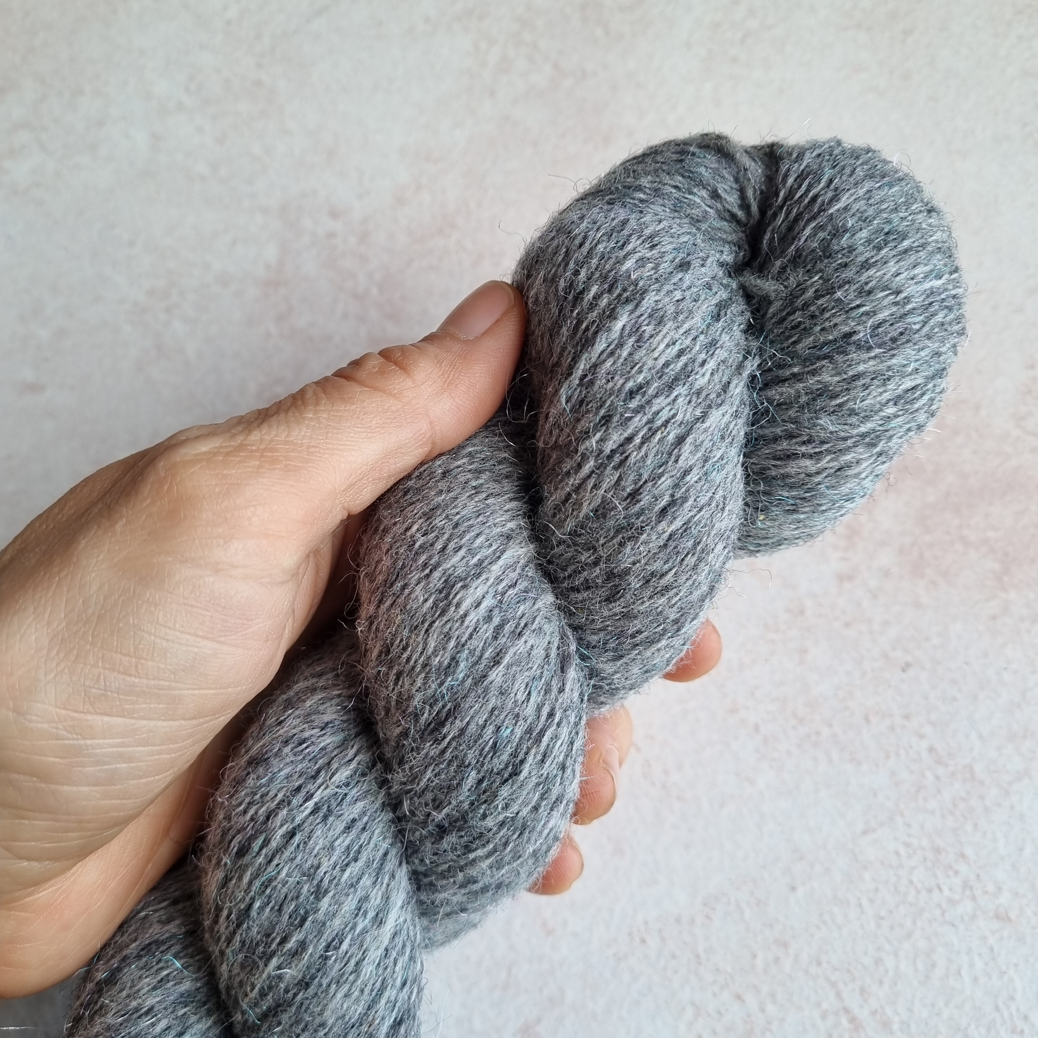 Lana Corriedale Lurex Gris Fingering 1