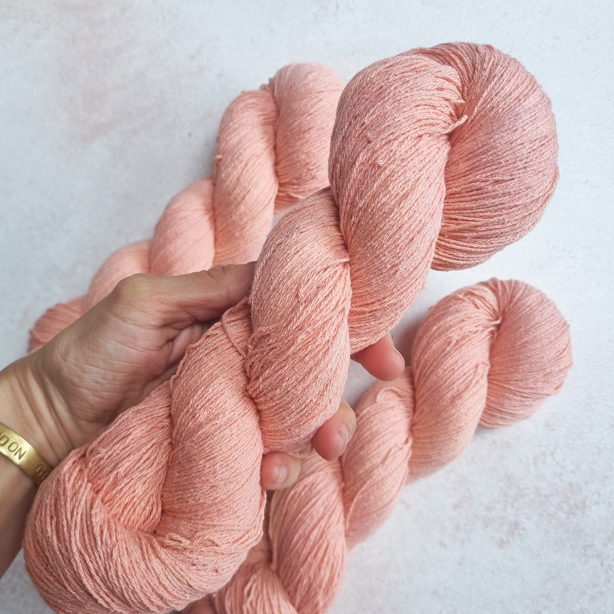 Light Coral Silk Bourette 1