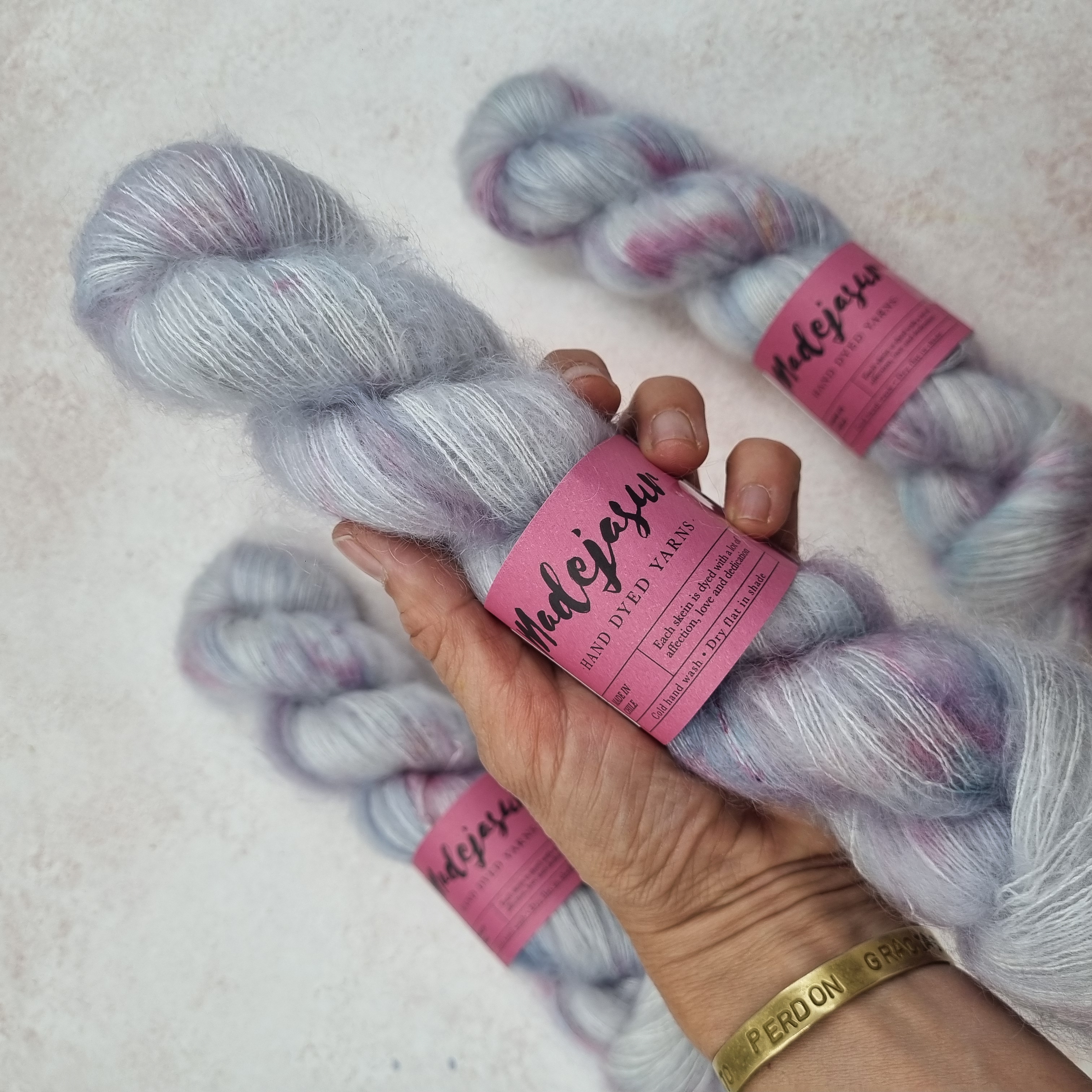 Silver Pink Kid Mohair Silk 1