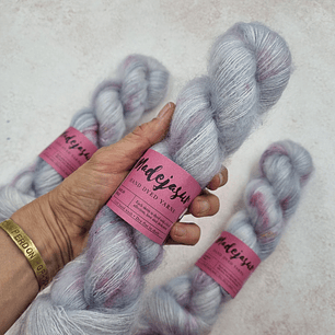 Silver Pink Kid Mohair Silk