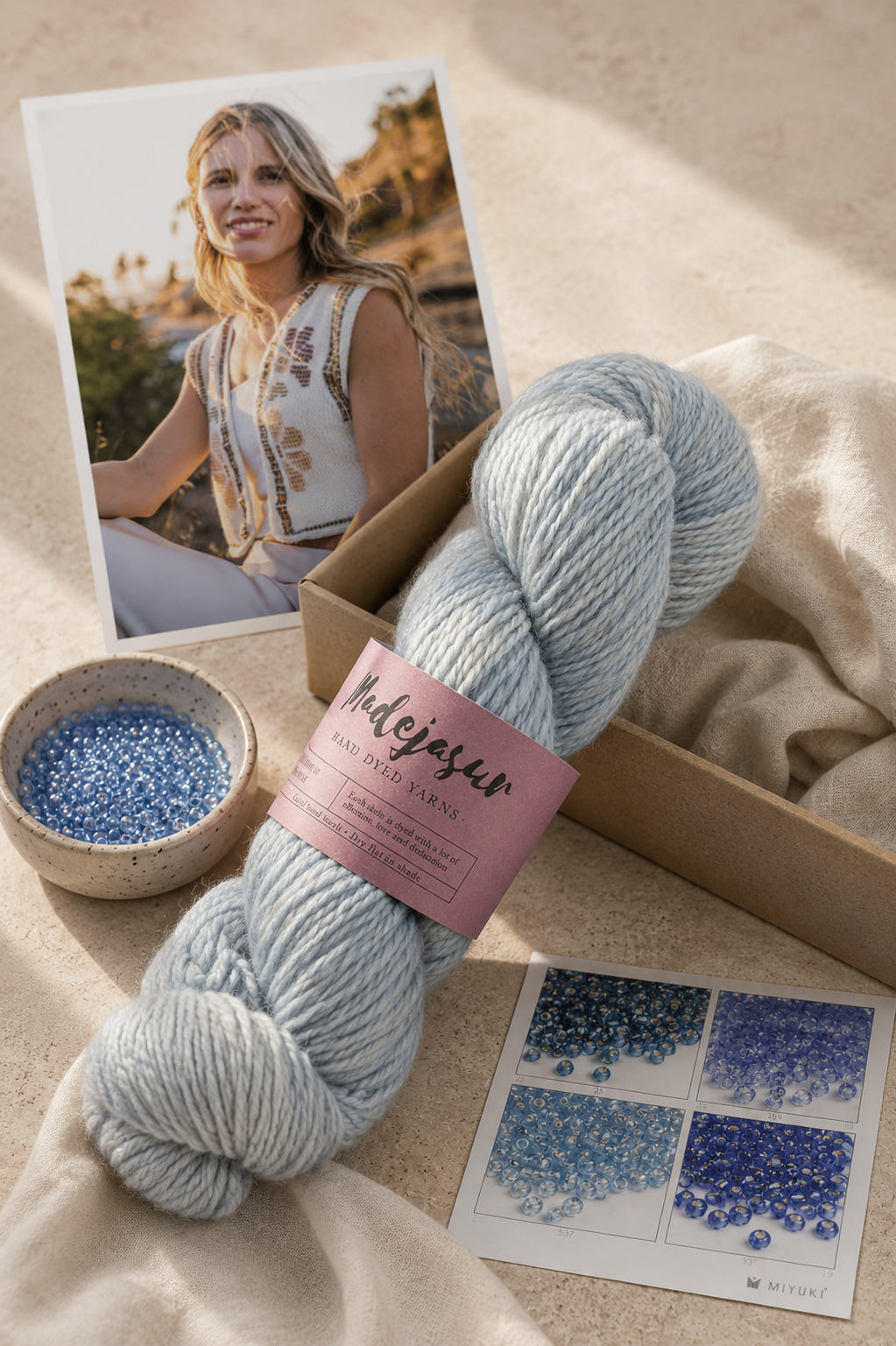 FLOWER BEADS KIT SKY talla 3/4 Merino DKnoSW 1