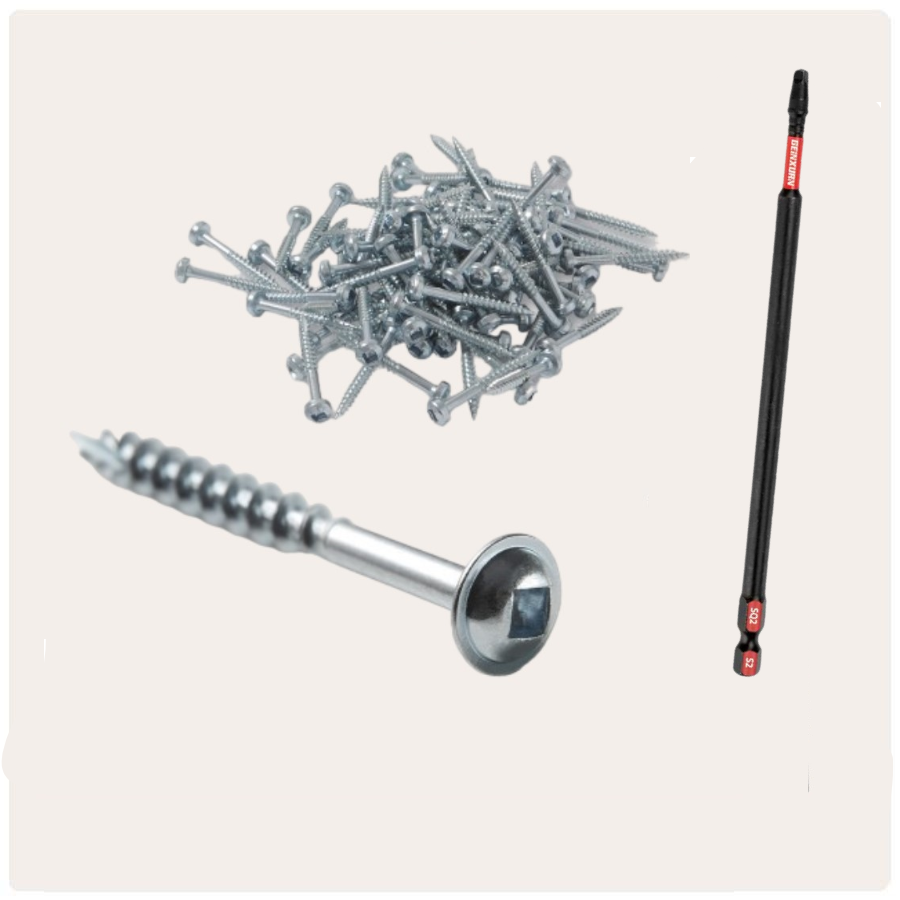 Pack 200 tornillos ocultos + punta cuadrada