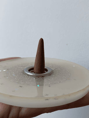 💫 Porta Incienso en Resina con Símbolo  Holográfico