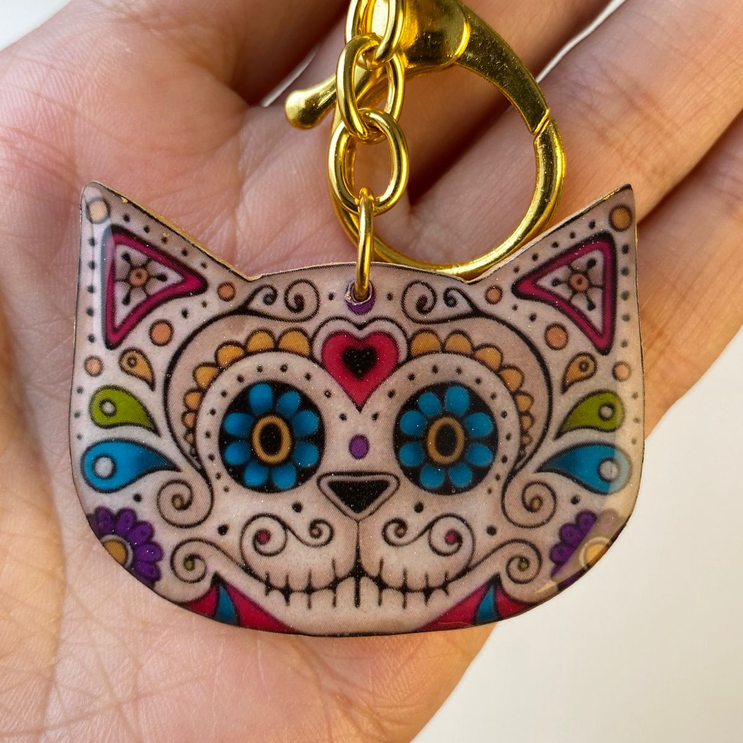 🐱 Llavero Gatito Estilo Calavera 1